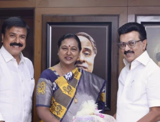 DMDK joins DMK-led alliance for Tamil Nadu polls; Premallatha Vijayakant meets Stalin