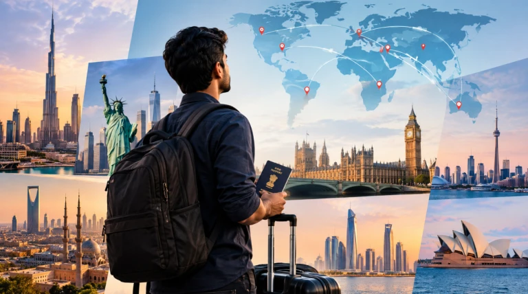 Which countries are home to the largest number of Indian migrants?